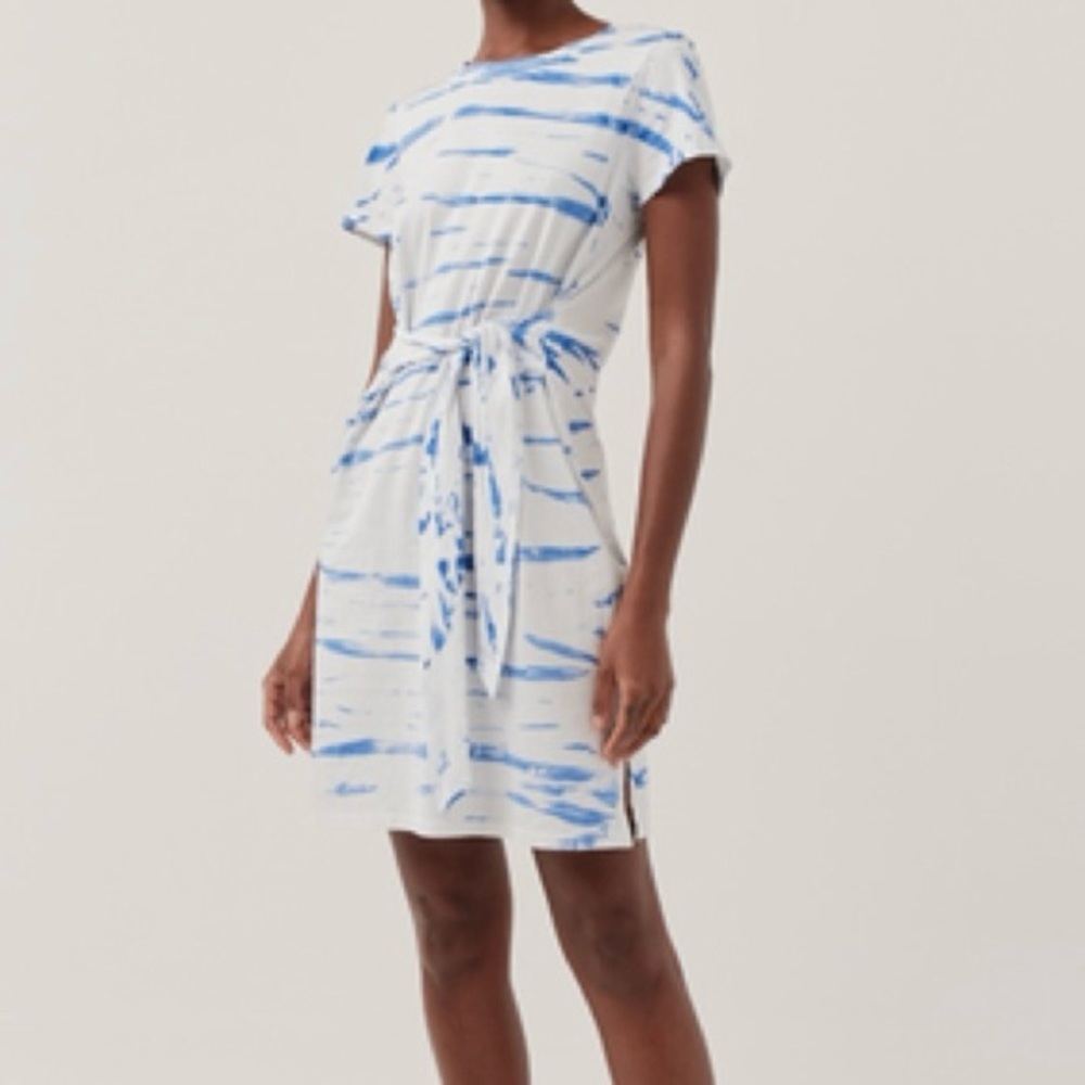 Pact Blue and White Mini Dress